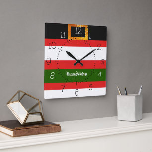 Santa's pants design Christmas season  Square Wall Clock