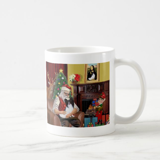 Santa's Papillon Coffee Mug (Right)