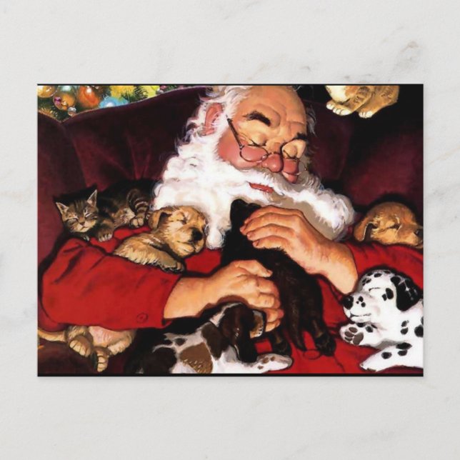 Santa's Pets Holiday Postcard (Front)