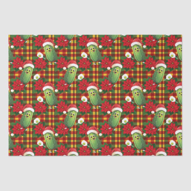 Santa's Pickleball Rally Tissue Paper (Front)