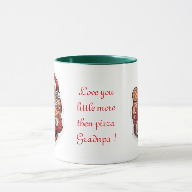Santa's Pizza Party Christmas Mug editable (Center)