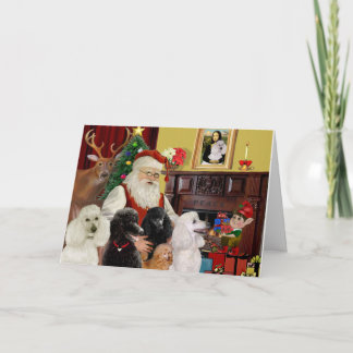 Santa's Poodles (St+T) Holiday Card