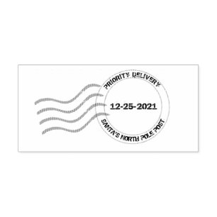 Santa's priority delivery funny kid's rubber stamp