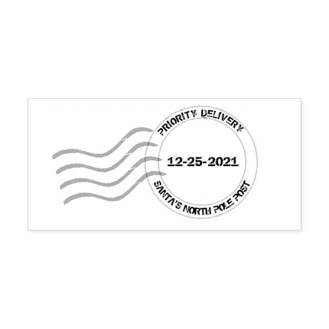 Santa's priority delivery funny kid's rubber stamp (Imprint)