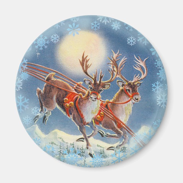 SANTA'S REINDEER by SHARON SHARPE Magnet (Front)