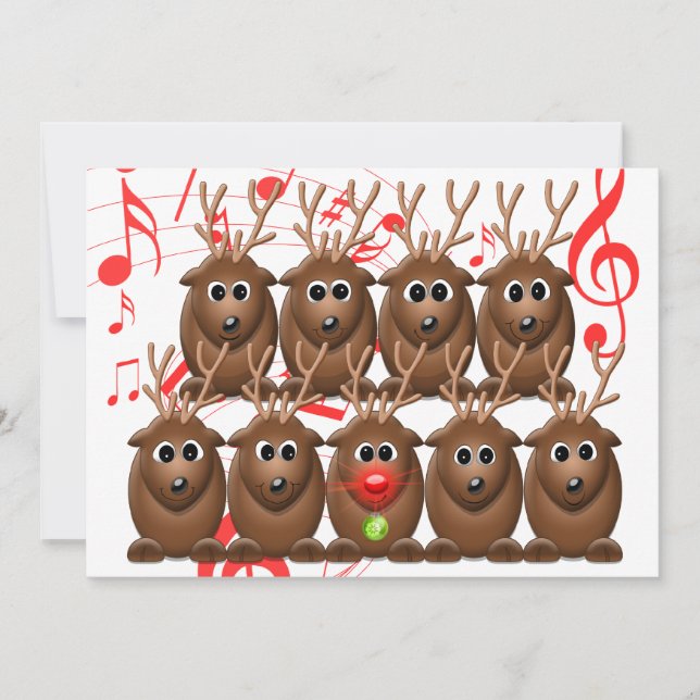 Santa's Reindeer Christmas Party Invitation (Front)