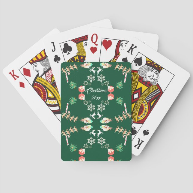 Santa's Reindeer Classic Playing Cards (Back)