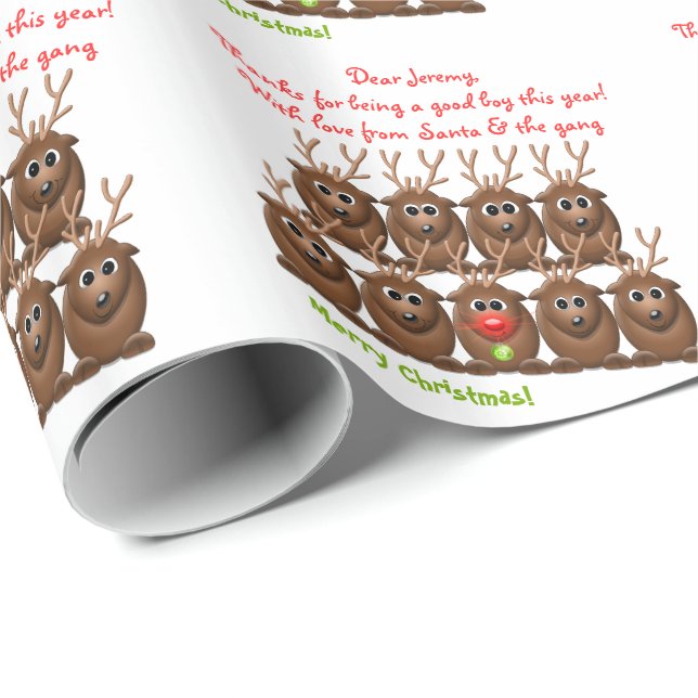 Santas Reindeer Letter from Santa Christmas Xmas Wrapping Paper (Roll Corner)