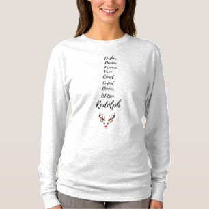 Santas Reindeer Names T-Shirt