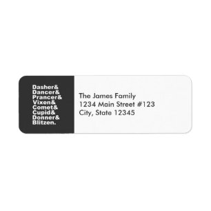 Santa's Reindeer Return Address Label