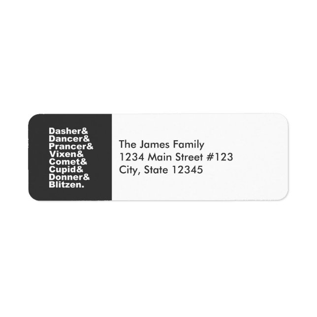 Santa's Reindeer Return Address Label (Front)