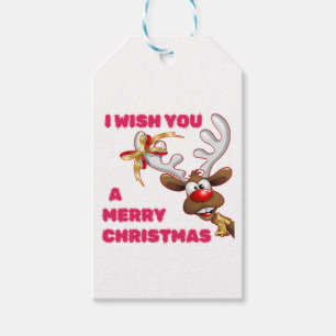 SANTA'S REINDEER WISHES YOU A MERRY CHRISTMAS GIFT TAGS