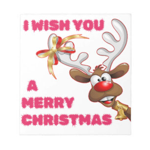 SANTA'S REINDEER WISHES YOU A MERRY CHRISTMAS NOTEPAD