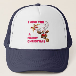 SANTA'S REINDEER WISHES YOU A MERRY CHRISTMAS TRUCKER HAT