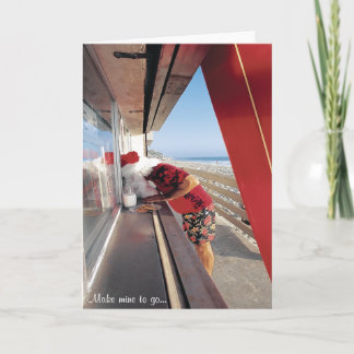 Santa's request at the window..."Make Mine To Go!" Holiday Card