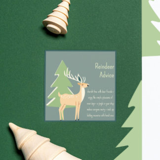 Santa's Retro Reindeer—Reindeer Advice Holiday Card