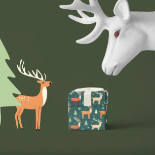 Santa's Retro Reindeer Wrapping Paper Sheet