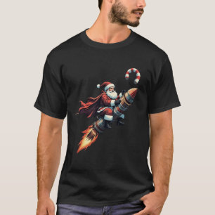 Santa's Rocket Ride: Candy Cane Christmas Adventur T-Shirt