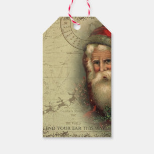 Santa's Route Map Gift Tag