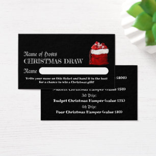 Santa's Sack, Christmas Party Raffle Tickets