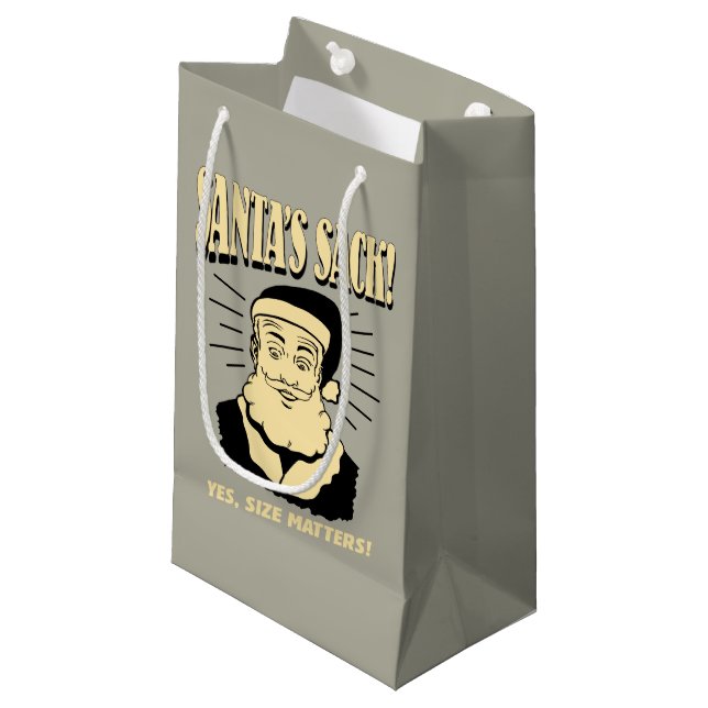 Santa's Sack: Yes, Size Matters Small Gift Bag (Front Angled)