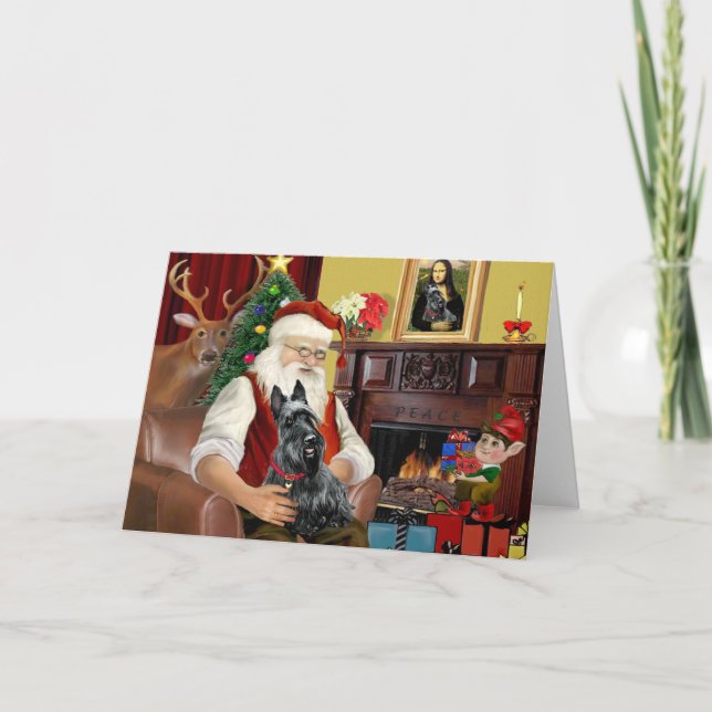 Santa's Scottish Terrier Holiday Card (Front)