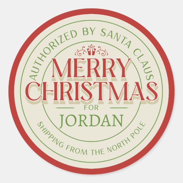 Santa's Seal of Approval" Personalized North Pole (Front)