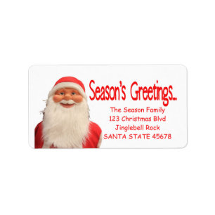 Santa's Season's Greetings Christmas label