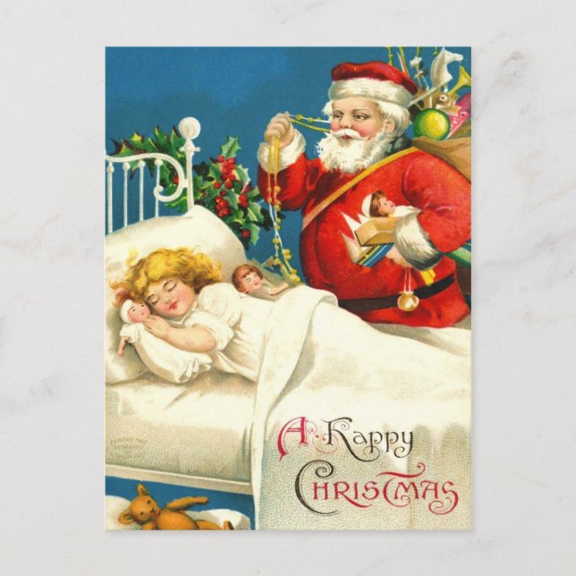 Santa's Secret Visit Holiday Postcard (Front)