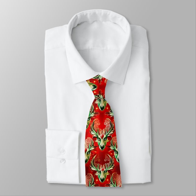 Santa's Secretive Reindeer Tie (Tied)