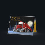 Santa's Semi Truck Christmas Holiday Card<br><div class="desc">Santa's Truck is on the way to deliver the goods ! A fantastic card for Truckers to send to Family & Friends or add to Your Collection !</div>