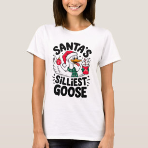 Santa's Silliest Goose Christmas Humour T-Shirt