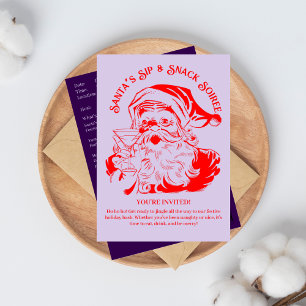 Santa's Sip & Snack Soiree Christmas Party Invitation