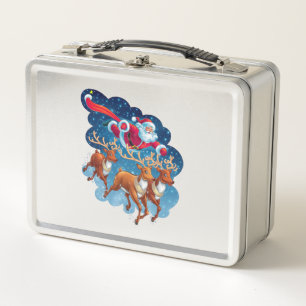 Santa's Sleigh Adventure Metal Lunch Box