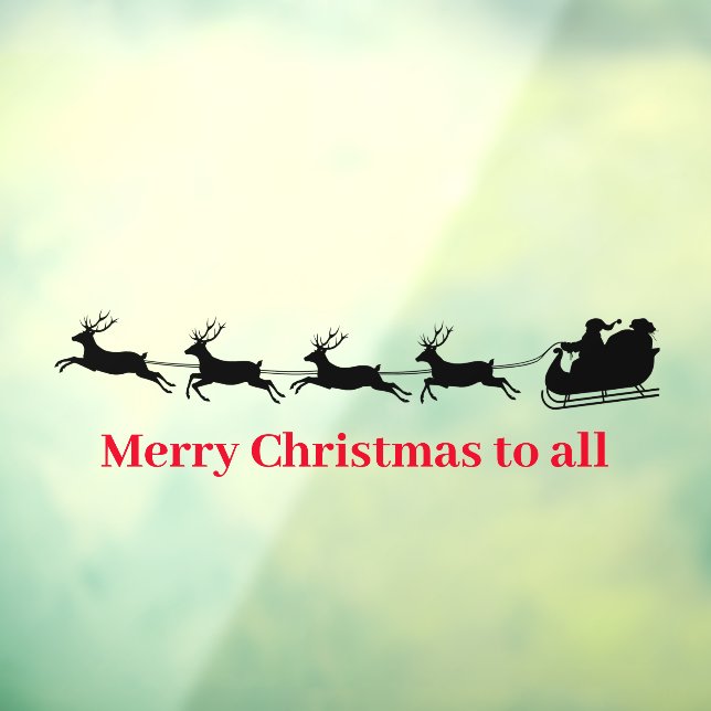 Santa's Sleigh and Reindeer Design Window Cling (Sheet 3)