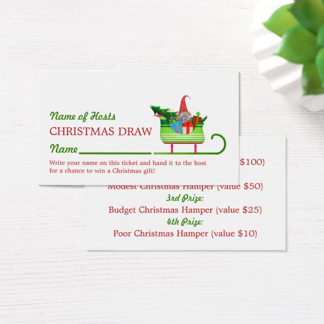 Santa's Sleigh, Christmas Party Raffle Tickets (Desk)