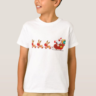 Santas sleigh christmas ringer tshirt
