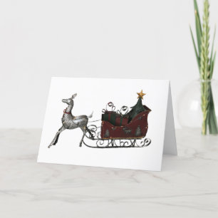 Santa's Sleigh ChristmasGreeting Card