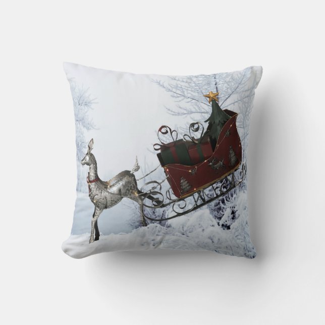 Santas Sleigh Cushion (Front)