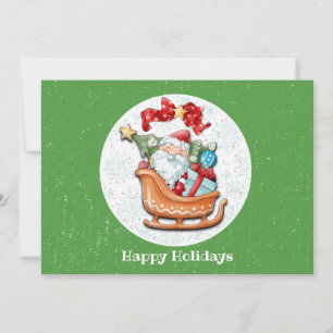 Santa's Sleigh Flat Holiday Card