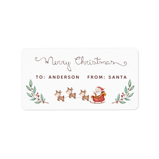 Santa's Sleigh Gift Tags (Front)