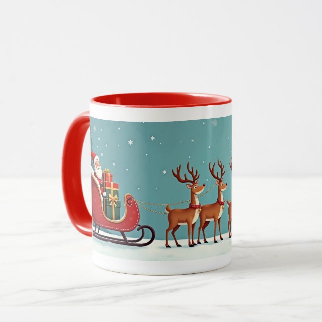 Santa's Sleigh Mug (Front Left)