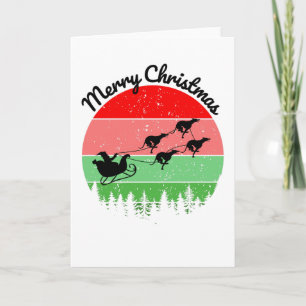 Santas Sleigh pulled by greyhounds Card