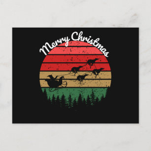 Santas Sleigh pulled by greyhounds Postcard