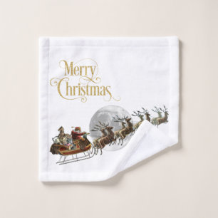 Santa's Sleigh Ride Bath Towel Set