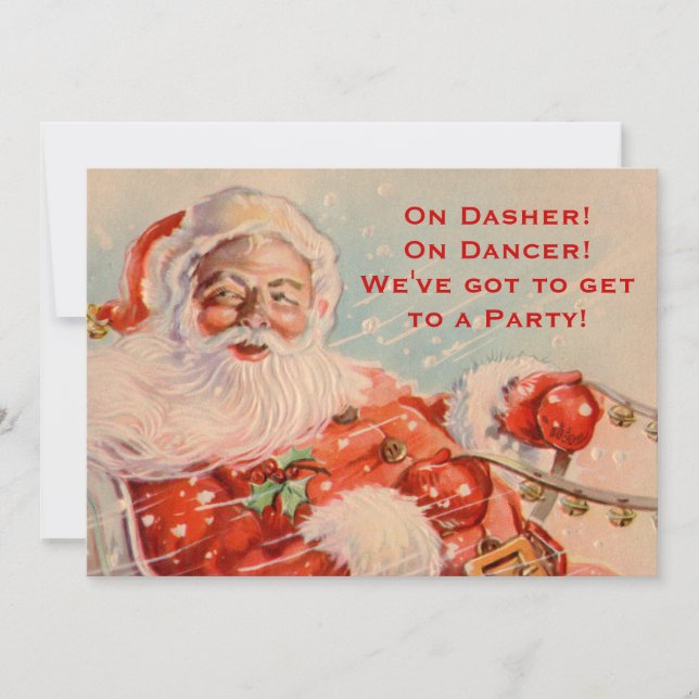 Santas Sleigh Ride Custom Party Invitation (Front)