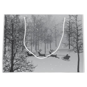 Santa's Sleigh Ride on a Large Gift Bag