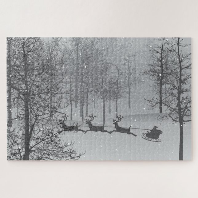 Santa's Sleigh Ride Through a Winter Wonderland Jigsaw Puzzle (Horizontal)