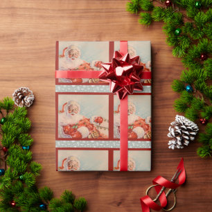 Santas Sleigh Ride Vintage Wrapping Paper