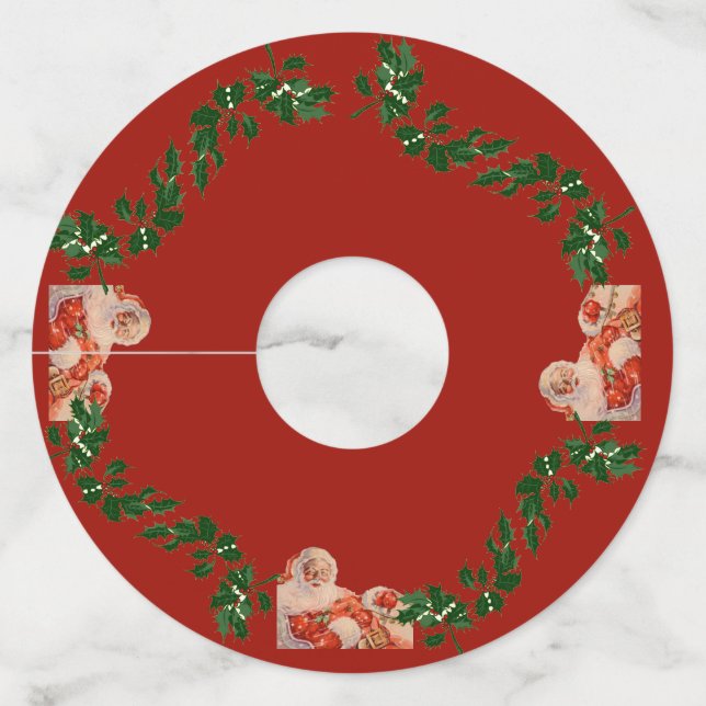 Santas Sleigh Ride Wine Glass Tag (Front)